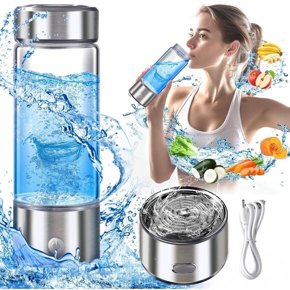 Hydrogen Water Bottle Generator SPE PEM Technology Water Ionizer Rechargeable - Picture 1 of 6